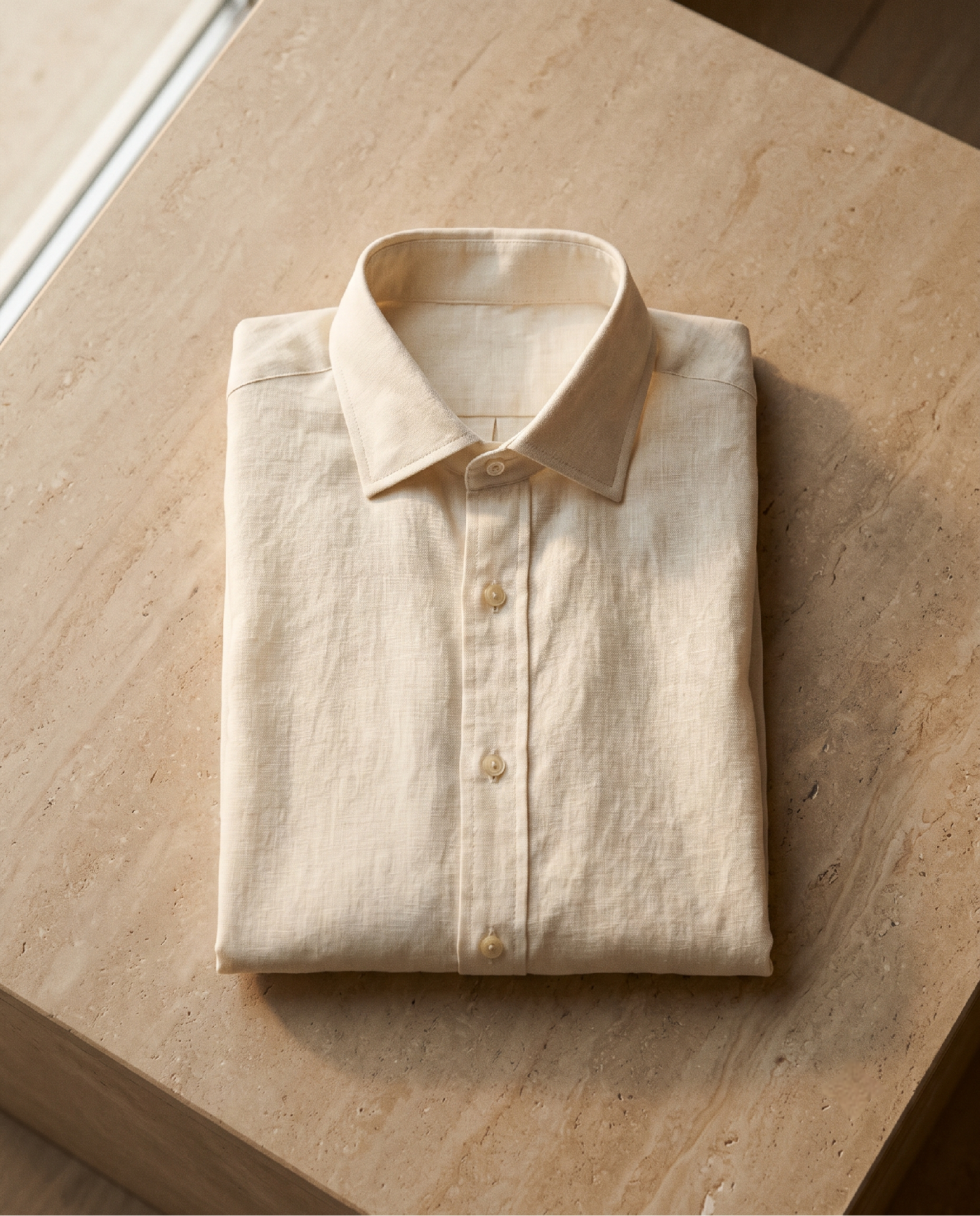 minimal menswear ivory linen shirt